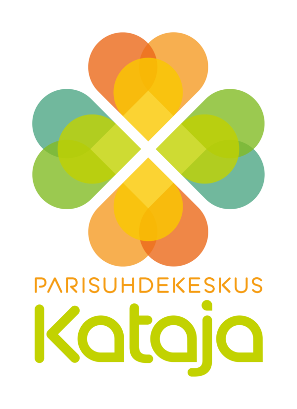 Parisuhdekeskus Katajan logo, värikäs, neliapilan muotoiinen.