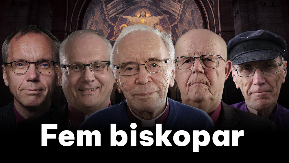 Fem biskopar på rad.