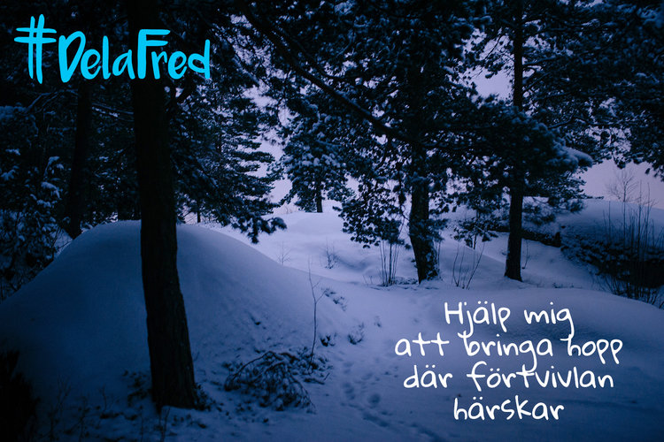 Dela fred, hjälp mig bringa hopp där förtvivlan härskar