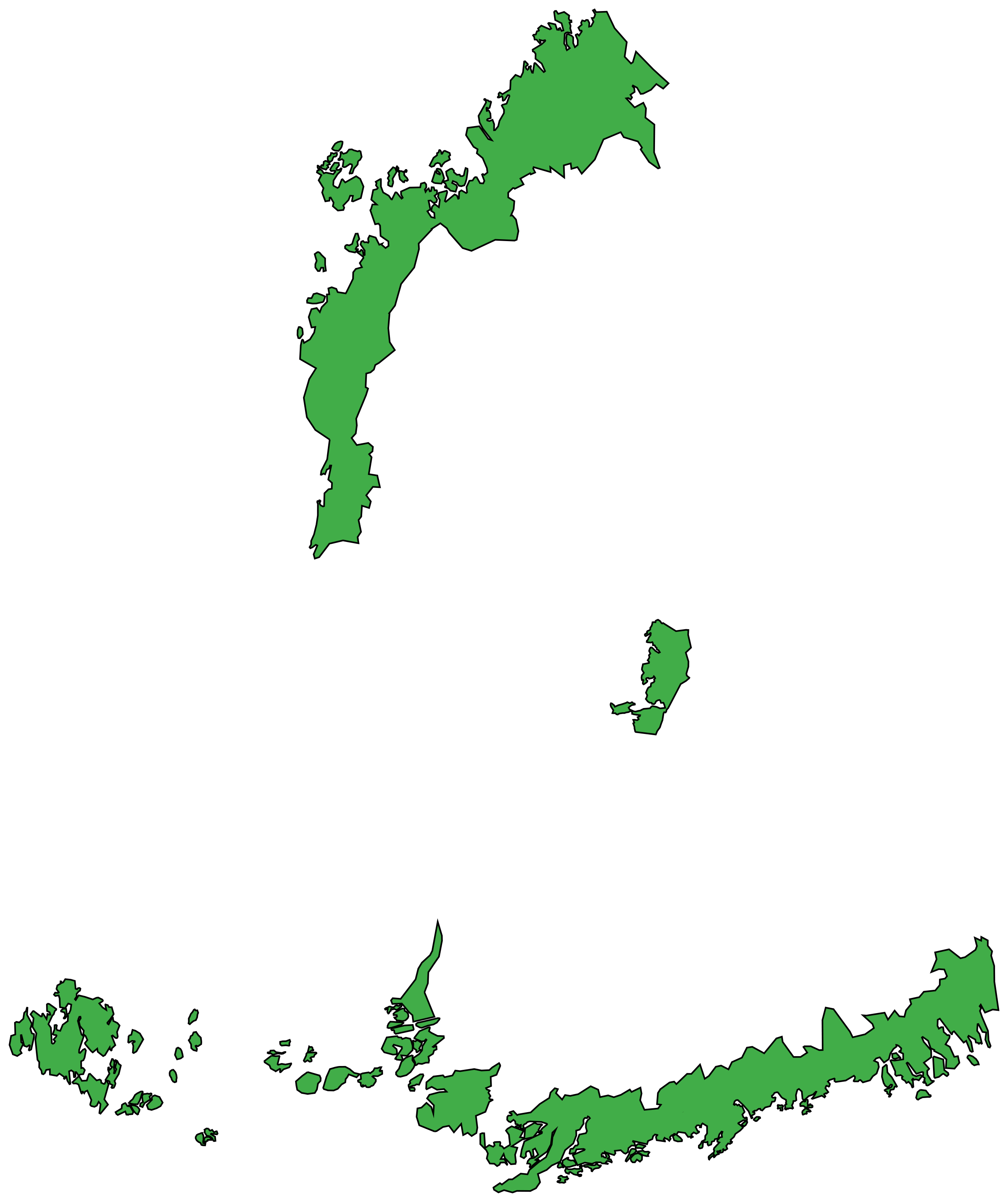Karta över Borgå stifts geografiska utbredning