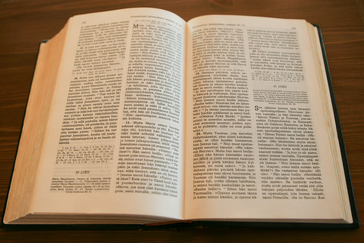 A bible which is opened.