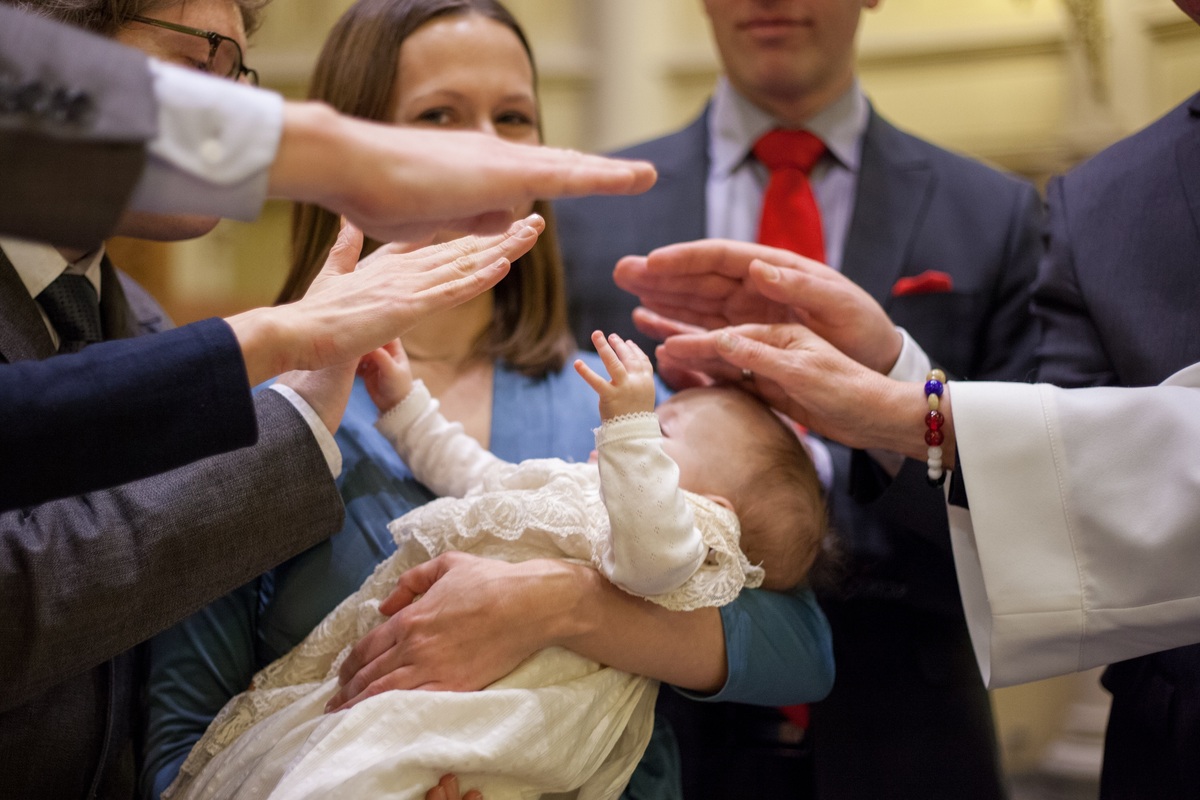 Blessing of a baptised child.