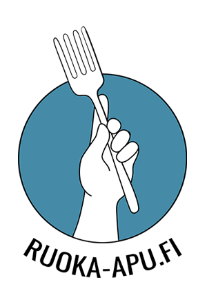 En ritad logo med en hand som håller en gaffel
