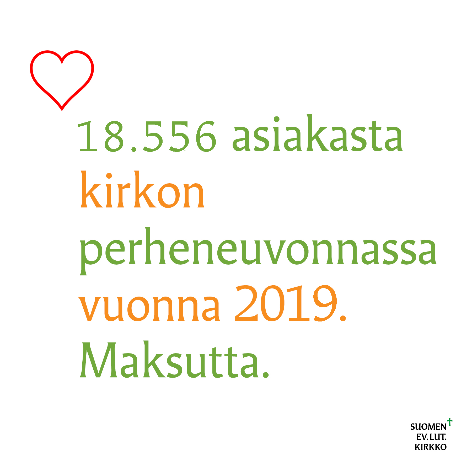 18.556 asiakasta kirkon perheneuvonnassa vuonna 2019