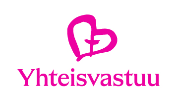 Yhteisvastuukeräyksen logo. Pinkki sydän, jonka sisällä on pinkki risti.