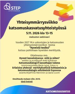 Yhteisymmärrysviikon mainos.